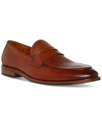 Steve Madden Men's Tarin Woven Vamp Penny Loafer In Tan