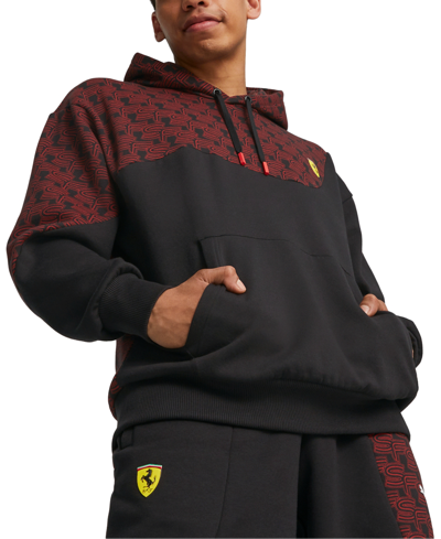 Puma Men's Ferrari Race Long-sleeve Logo Hoodie In  Black