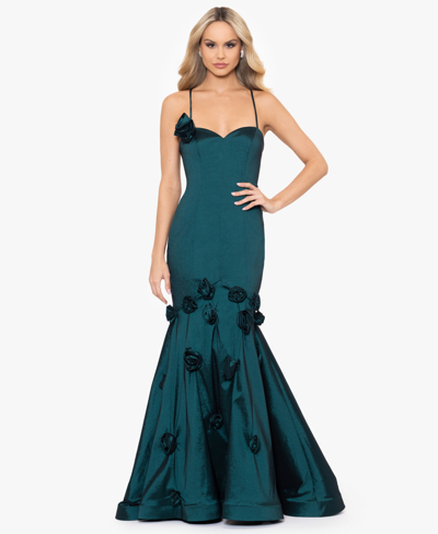Blondie Nites Juniors Womens Applique Maxi Evening Dress In Hunter |  ModeSens