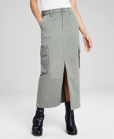And Now This Women's Cargo Maxi Skirt, Created For Macy's In Crushed Oregano