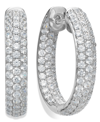 MACY'S ARABELLA STERLING SILVER CUBIC ZIRCONIA PAVE HOOP EARRINGS (8-1/2 CT. T.W.)