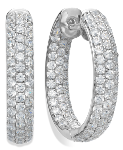 Macy's Arabella Sterling Silver Cubic Zirconia Pave Hoop Earrings (8-1/2 Ct. T.w.)