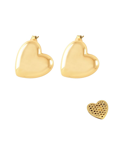GABI RIELLE GABI RIELLE 14K OVER SILVER LOVESTRUCK COLLECTION PUFFED HEART STUDS