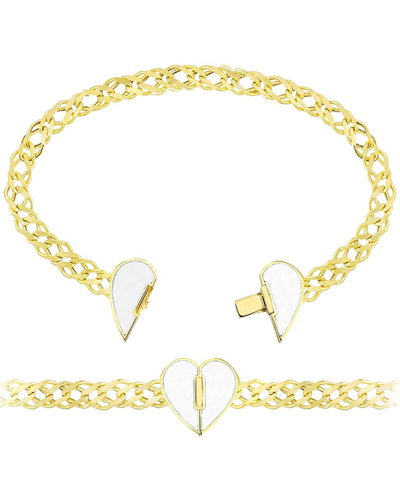 Gabi Rielle 14k Over Silver Lovestruck Collection Luxe Heart Choker In Gold