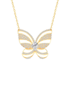 Gabi Rielle 14k Over Silver Lovestruck Collection Cz Butterfly Necklace