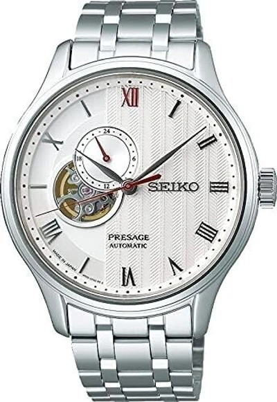 Pre-owned Seiko Presage Basic Sary203 White Mechanical Automatic Men's Watch In Box