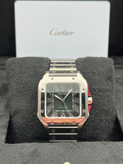 Pre-owned Cartier Santos Green Dial Medium Size Wssa0061 Unworn 2023