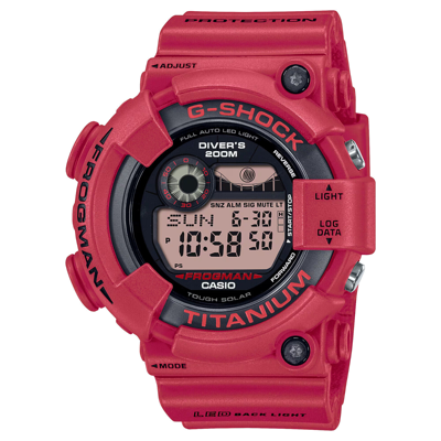 Pre-owned Casio G-shock Frogman Digital Titanium 30 Anniversary Diver Red Watch Gw8230nt-4