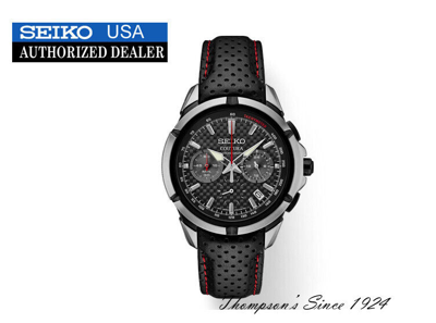 Pre-owned Seiko Coutura Chrono Black Dial Steel 43mm Leather Ssb437 Ad For  Usa
