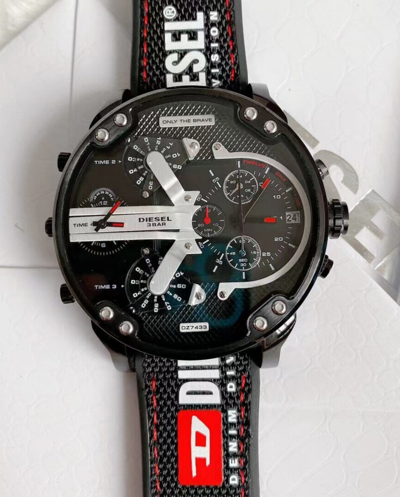 Pre-owned Diesel ?⌚nib  Mr. Daddy 2.0 Chronograph Quartz Black Dial Men's Watch Dz7433 ⌚?