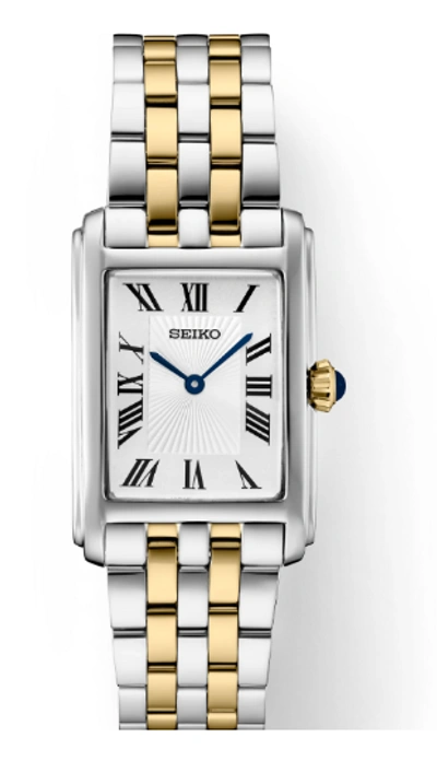 Pre-owned Seiko Essential Quartz Stainless Steel Bracelet White Dial Women's Watch Swr087