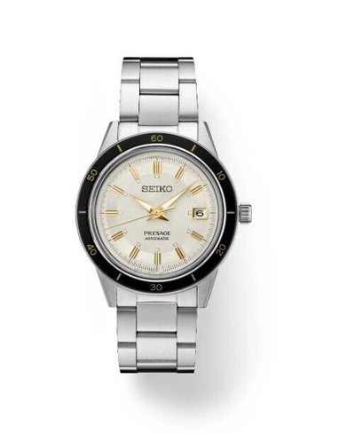 Pre-owned Seiko Presage Style 60s Ivory Dial Stainless Steel Men's Watch Srpg03