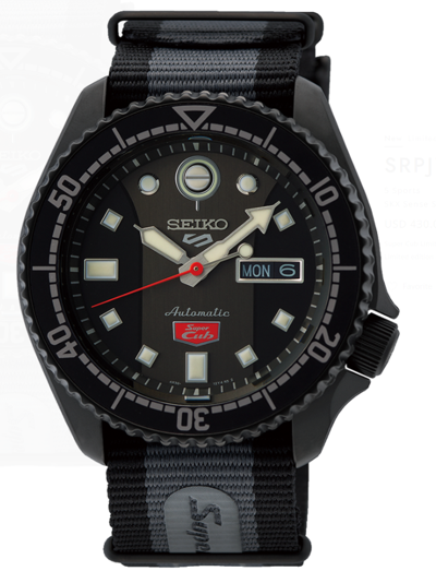 Pre-owned Seiko 5 Sports Super Club Limited Edition Black Dial Men's Watch Srpj75