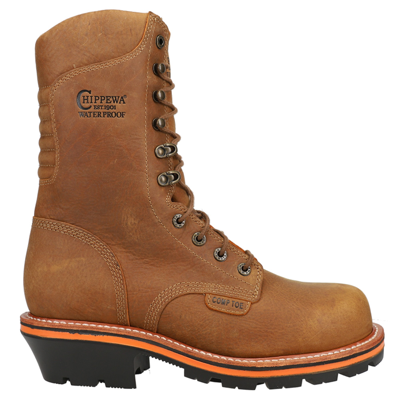 Pre-owned Chippewa Thunderstruck Logger Nano 10 Inch Waterproof Composite Toe Work Mens S In Brown