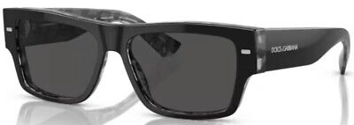 Pre-owned Dolce & Gabbana Dg4451f 340387 Sunglasses Men's Black/grey Havana/dark Grey 55mm In Gray