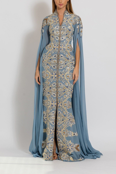 Pre-owned Handmade Casual Kaftan Gown Long Dubai Bridesmaid Abaya Maxi Moroccan Wedding Dress In Same As Shown In Image