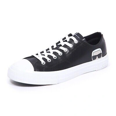 Pre-owned Karl Lagerfeld 9697as Sneaker Uomo  Kampus Iii Man Shoes In Nero