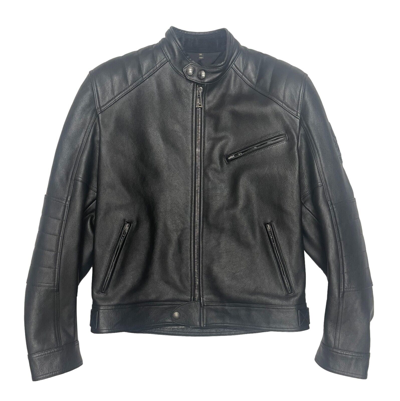 Pre-owned Belstaff Riser Black Men's Leather Motorcycle Jacket Size Xl