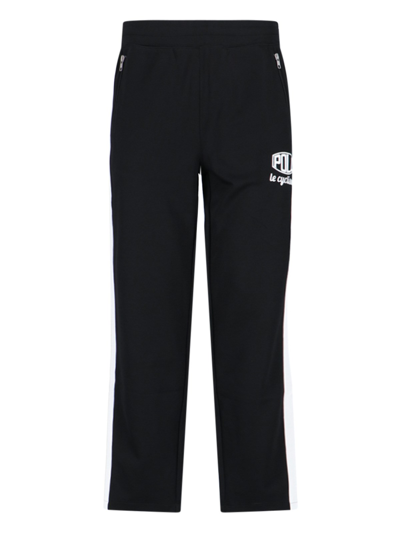 Polo Ralph Lauren Straight Trousers With Elastic Waistband And Side Stripe In Polo Black