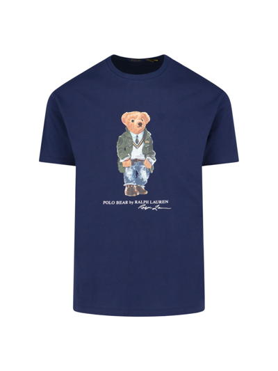 Polo Ralph Lauren Polo Bear Cotton T-shirt In Blue