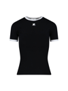 Courrèges Bumpy Contraste Reeditio T-shirt In Black  