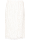 N°21 Woman Midi Skirt White Size 10 Cotton, Polyamide, Elastane In 中間色