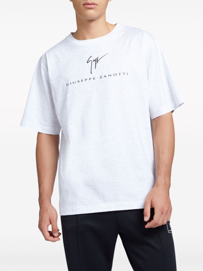 Giuseppe Zanotti Digital-print Cotton T-shirt In ブラック