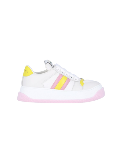 Gucci Screener Leather Trainers In Multi