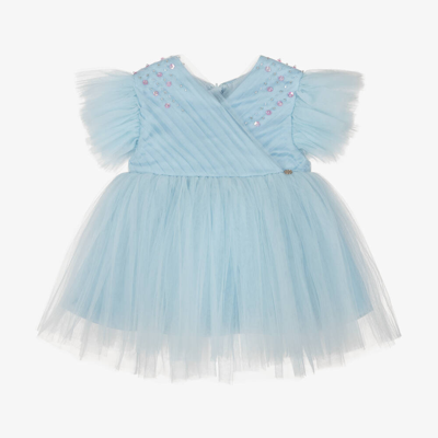 Le Mu Babies' Girls Blue Tulle Dress