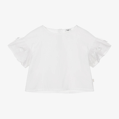 Il Gufo Babies' Girls White Cotton Blouse