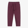 IL GUFO GIRLS RED LINEN TAPERED TROUSERS