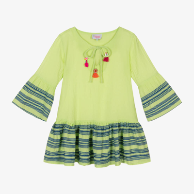 Selini Action Babies' Girls Green Cotton Dress