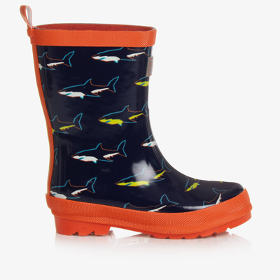 Hatley Kids' Boys Navy Blue Shark Rain Boots