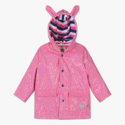 Hatley Baby Girls Pink Glitter Hearts Raincoat