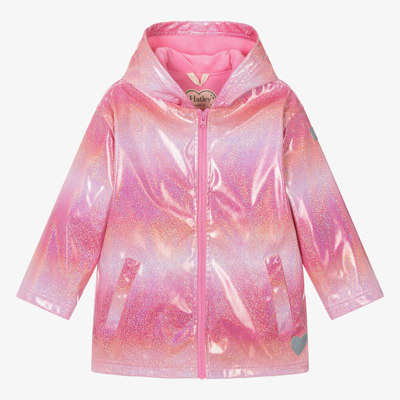 Hatley Babies' Girls Pink Glitter Hooded Raincoat