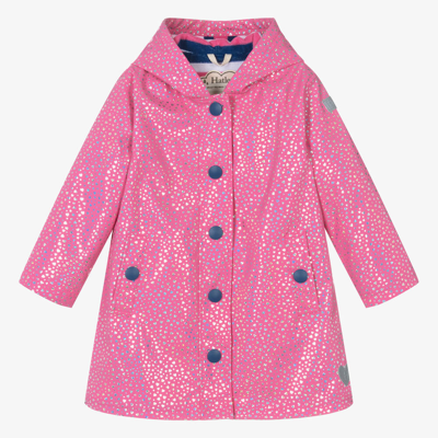 Hatley Kids' Girls Pink Glitter Hearts Raincoat
