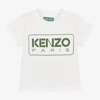 KENZO KENZO KIDS BOYS WHITE ORGANIC COTTON T-SHIRT