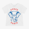 KENZO KENZO KIDS BOYS WHITE COTTON ELEPHANT T-SHIRT