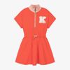 KENZO KENZO KIDS GIRLS RED TIGER COTTON DRESS