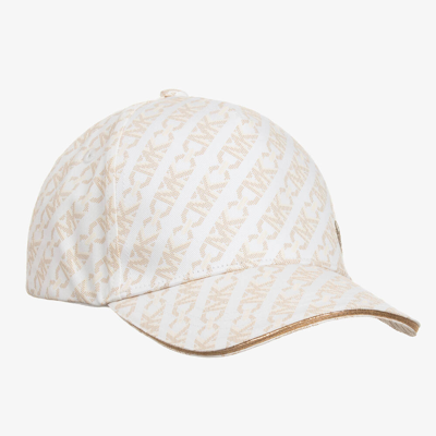 Michael Kors Kids' Logo-print Cotton Baseball Cap In Ivory