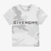 GIVENCHY BOYS GREY CAMOUFLAGE COTTON T-SHIRT