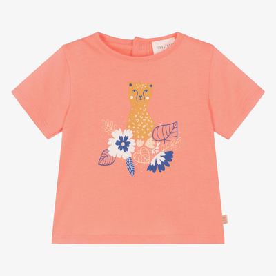 Carrèment Beau Babies' Girls Pink Cotton Cheetah T-shirt
