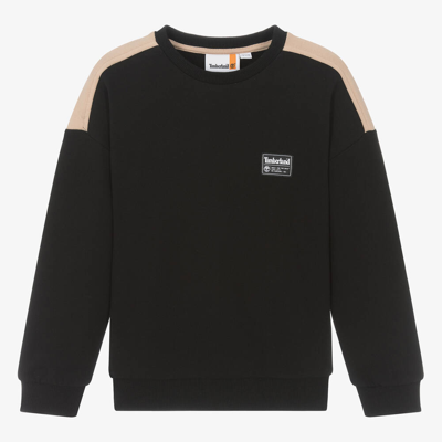 Timberland Teen Boys Black Organic Cotton Sweatshirt