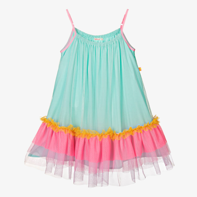 Billieblush Kids' Ruffle-detail Tulle Dress In Blue