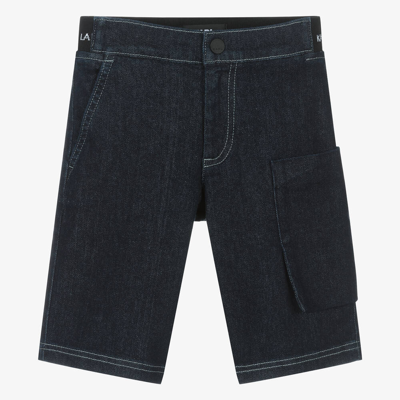 Karl Lagerfeld Kids Teen Boys Dark Blue Denim Shorts