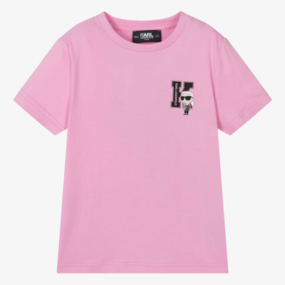 Karl Lagerfeld Kids Teen Boys Pink Karl Ikonik Cotton T-shirt