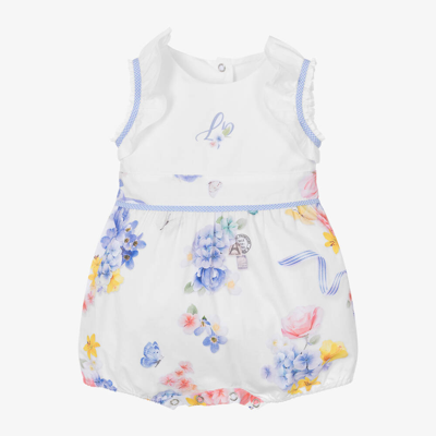 Lapin House Babies' Girls White Cotton Floral Shortie