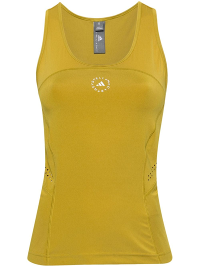 Adidas By Stella Mccartney Logo-print Tank Top In Yellow