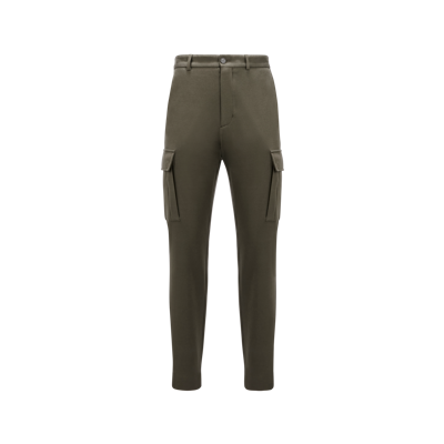 Moncler Collection Cotton Cargo Pants Green In Vert