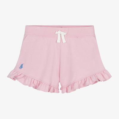 Ralph Lauren Babies' Girls Pink Cotton Ruffle Shorts